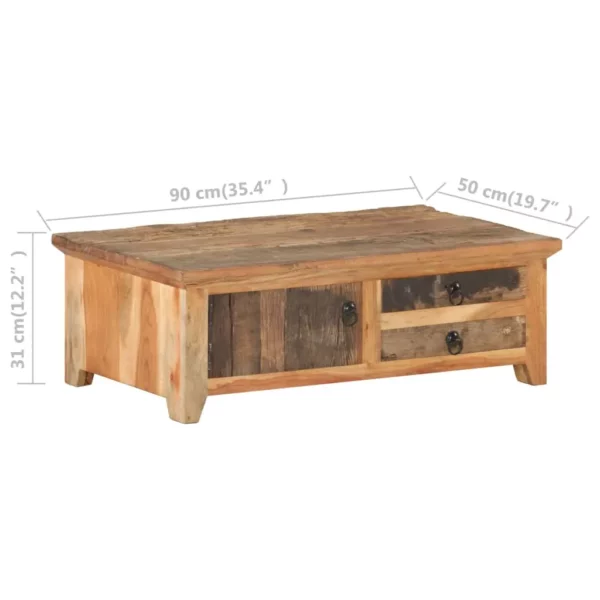 Coffee Table 35.4"x19.7"x12.2" Solid Reclaimed Wood - Image 7