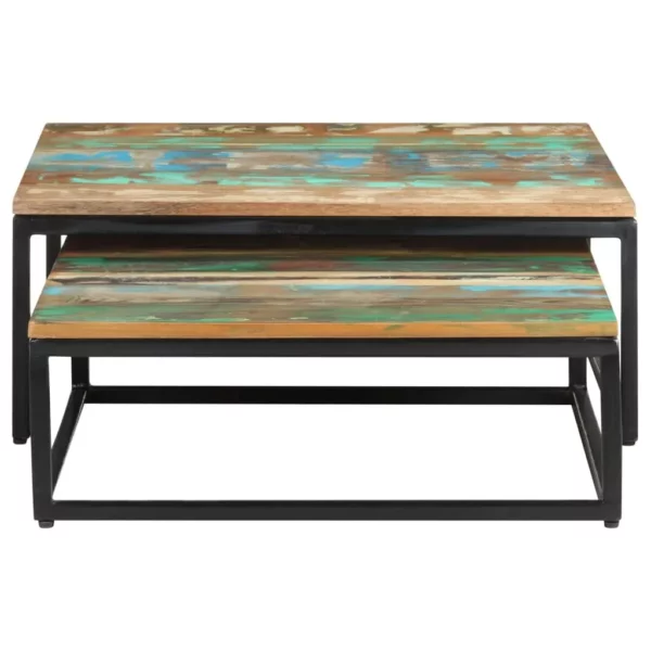 Nesting Coffee Tables 2 pcs Solid Reclaimed Wood - Image 3