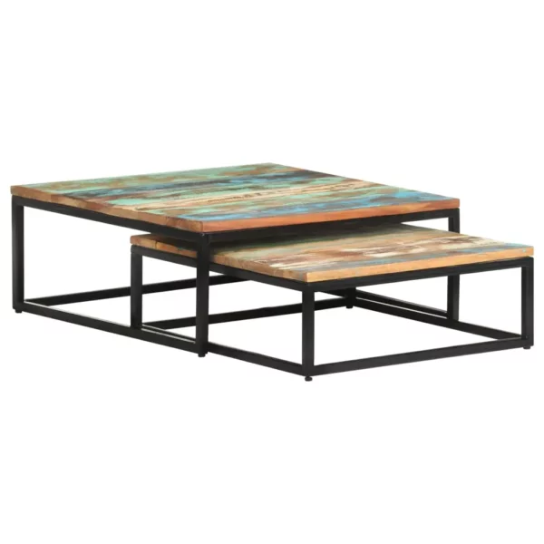 Nesting Coffee Tables 2 pcs Solid Reclaimed Wood - Image 10