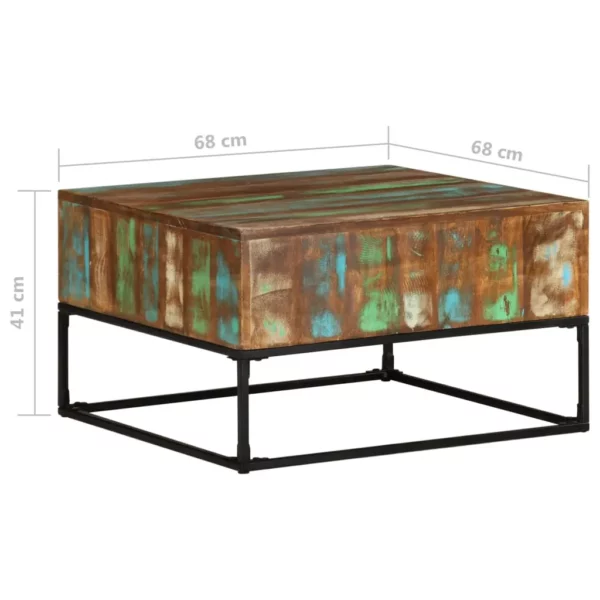 Coffee Table 26.8"x26.8"x16.1" Solid Reclaimed Wood - Image 4