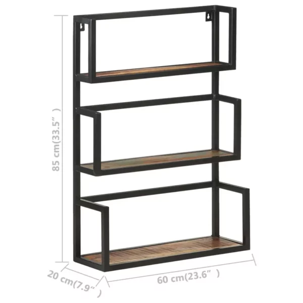 Wall Shelf 23.6"x7.9"x33.5" Solid Reclaimed Wood - Image 7