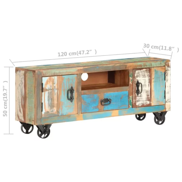TV Stand 47.2"x11.8"x19.7" Solid Reclaimed Wood - Image 8