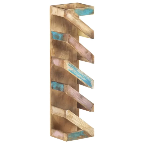 Wine Rack for 5 Bottles Solid Reclaimed Wood - Image 9