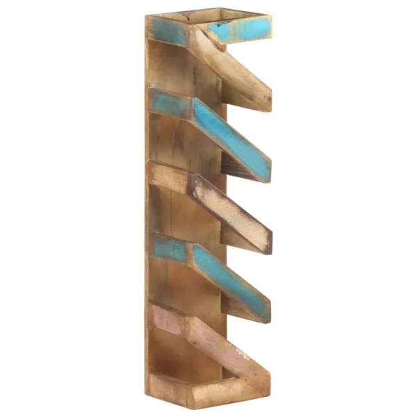 Wine Rack for 5 Bottles Solid Reclaimed Wood - Image 12