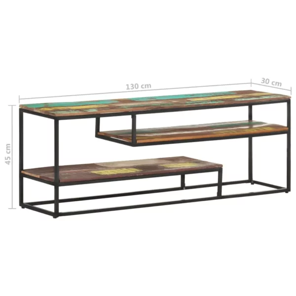TV Stand 51.2"x11.8"x17.7" Solid Wood Reclaimed - Image 8