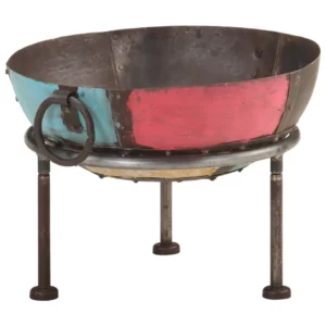 Colorful Rustic Fire Pit 15.7" Iron - Perfect Addition to Your Outdoor Space