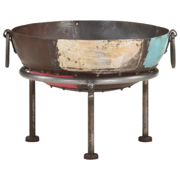 Colorful Rustic Fire Pit 15.7" Iron - Perfect Addition to Your Outdoor Space - Image 3