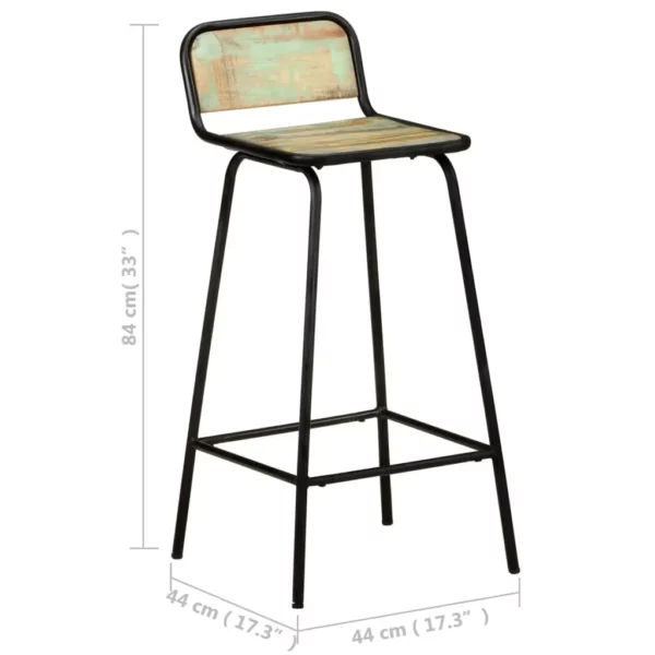 Bar Chairs 2 pcs Solid Reclaimed Wood - Image 7