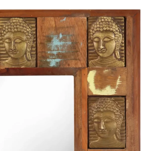 Mirror with Buddha Cladding 19.7"x31.5" Solid Reclaimed Wood - Image 4