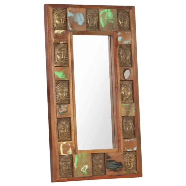 Mirror with Buddha Cladding 19.7"x31.5" Solid Reclaimed Wood - Image 6