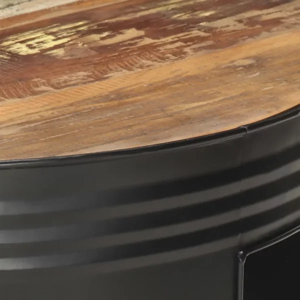 Coffee Table Black 26.8"x26.8"x14.2" Solid Reclaimed Wood - Image 5