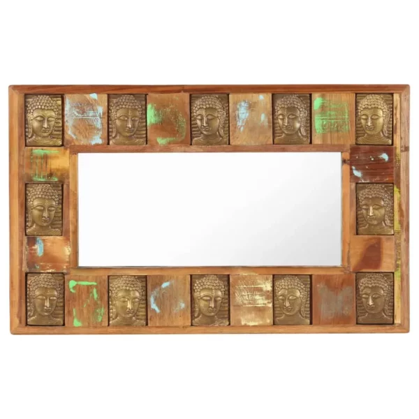 Mirror with Buddha Cladding 31.5"x19.7" Solid Reclaimed Wood - Image 2