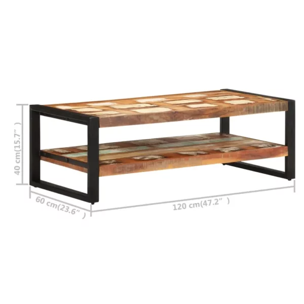 Coffee Table 47.2"x23.6"x15.7" Solid Reclaimed Wood - Image 5