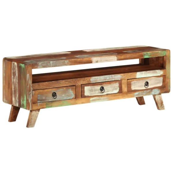 TV Stand Multicolor 43.3"x11.8"x15.7" Solid Wood Reclaimed - Image 12