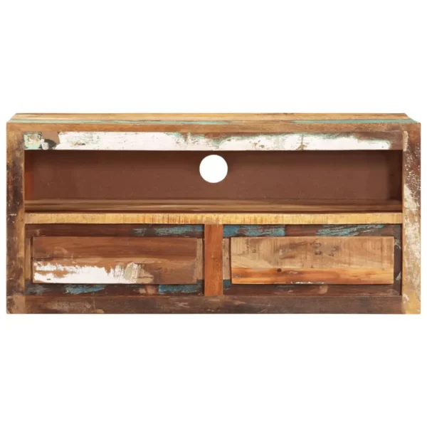 TV Stand 34.6"x11.8"x15.7" Solid Wood Reclaimed - Image 2