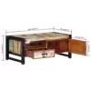 Coffee Table 39.4"x19.7"x16.1" Solid Wood Reclaimed - Image 8