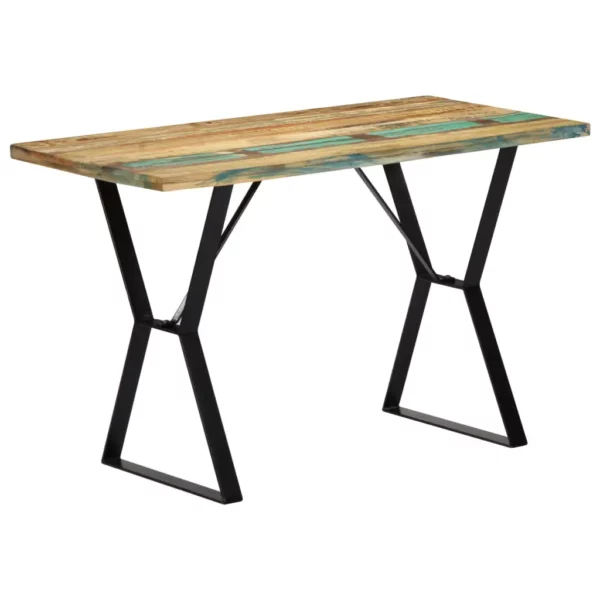 Reclaimed Wood Dining Table 47.2"x23.6"x29.9" - Industrial Style Steel Legs - Image 12