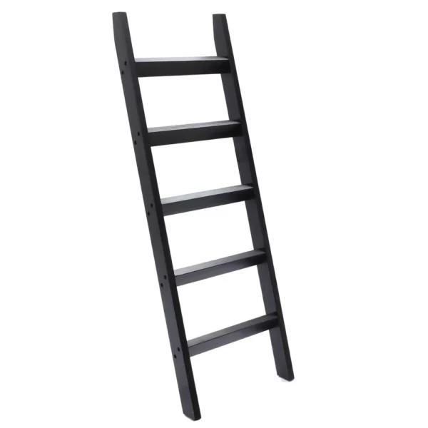 Black Wood 4.8ft Decorative Blanket Ladder - Image 4