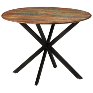 Dining Table 43.3"x30.7" Solid Wood Reclaimed and Steel