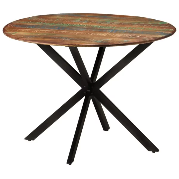Dining Table 43.3"x30.7" Solid Wood Reclaimed and Steel