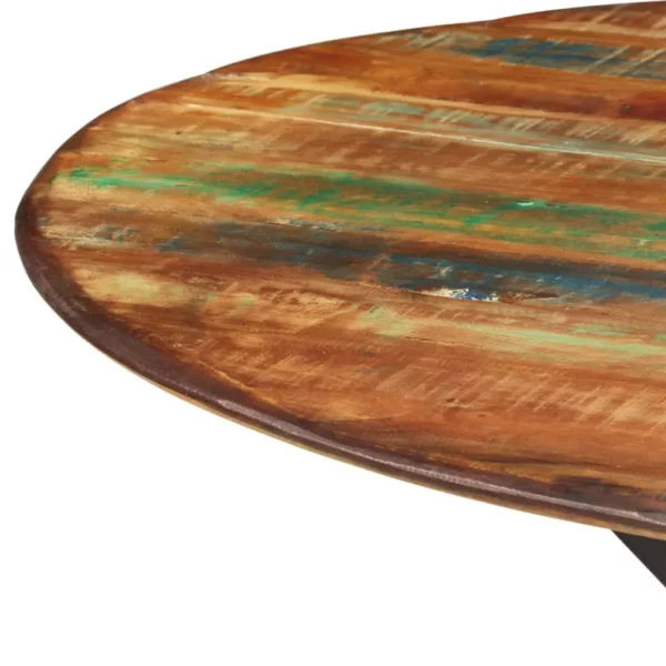 Dining Table 43.3"x30.7" Solid Wood Reclaimed and Steel - Image 3