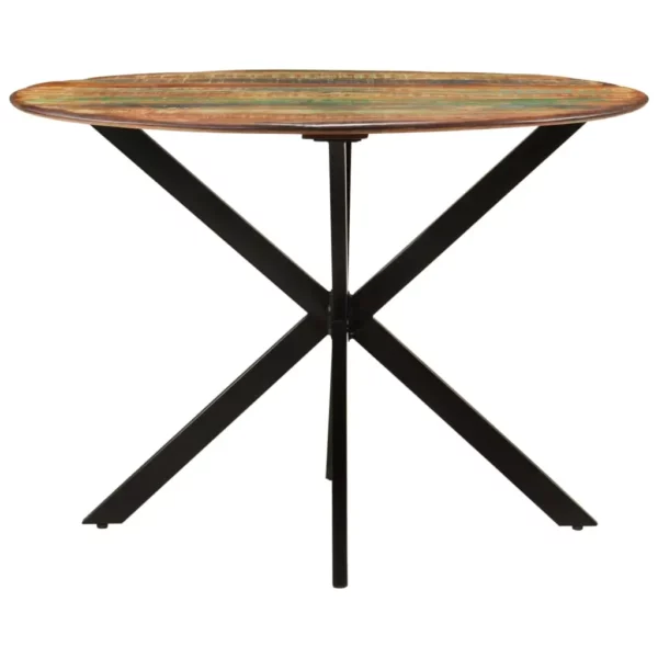 Dining Table 43.3"x30.7" Solid Wood Reclaimed and Steel - Image 11