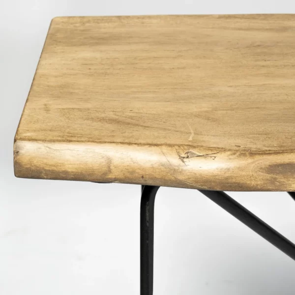 Light Brown Live Edge Solid Acacia Wood Console Table With Black Matte Iron Frame - Image 5