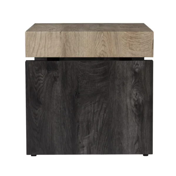 20" Natural Wood and Iron Square End Table - Image 4