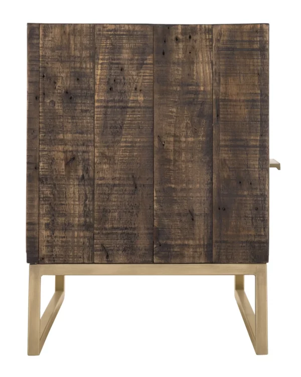 "52"" Deep Taupe Reclaimed Pine And Plywood Open Shelving TV Stand" - Image 3