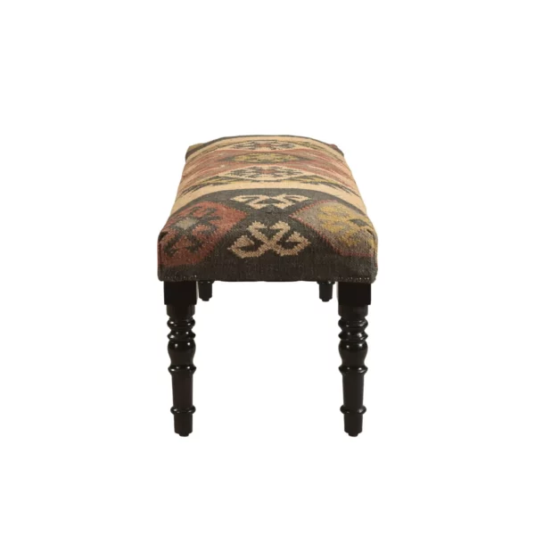 "47"" Shades of Brown Black Leg Southwest Upholstered Bench" - Image 5