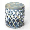 Rustic Blue Iron End Table