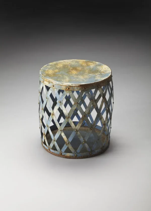 Rustic Blue Iron End Table - Image 5