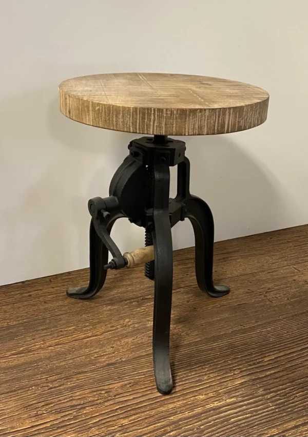 24" Brown and Black Iron Backless Counter Height Bar Chair - Industrial Style Seating