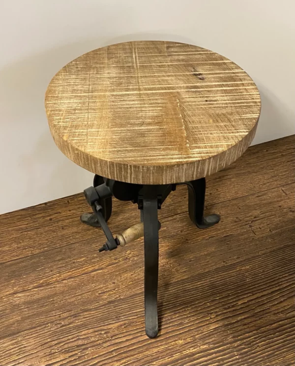 24" Brown and Black Iron Backless Counter Height Bar Chair - Industrial Style Seating - Image 2