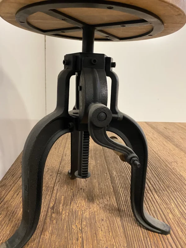 24" Brown and Black Iron Backless Counter Height Bar Chair - Industrial Style Seating - Image 3