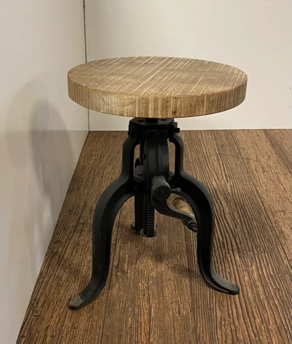 24" Brown and Black Iron Backless Counter Height Bar Chair - Industrial Style Seating - Image 4