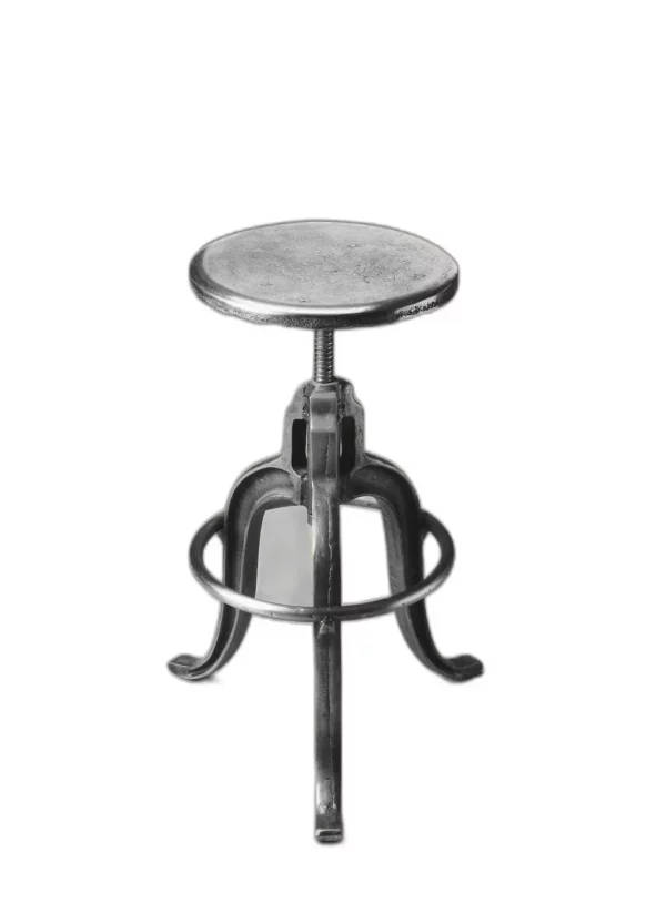 Glossy Iron Revolving Bar Stool - Adjustable Height, Vintage Industrial Chic Decor - Image 3