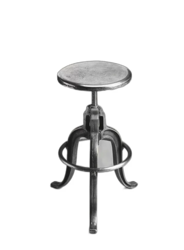 Glossy Iron Revolving Bar Stool - Adjustable Height, Vintage Industrial Chic Decor - Image 4
