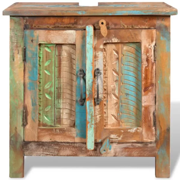 Reclaimed Solid Wood Bathroom Vanity Cabinet Set with Mirror, 241134 - Image 5