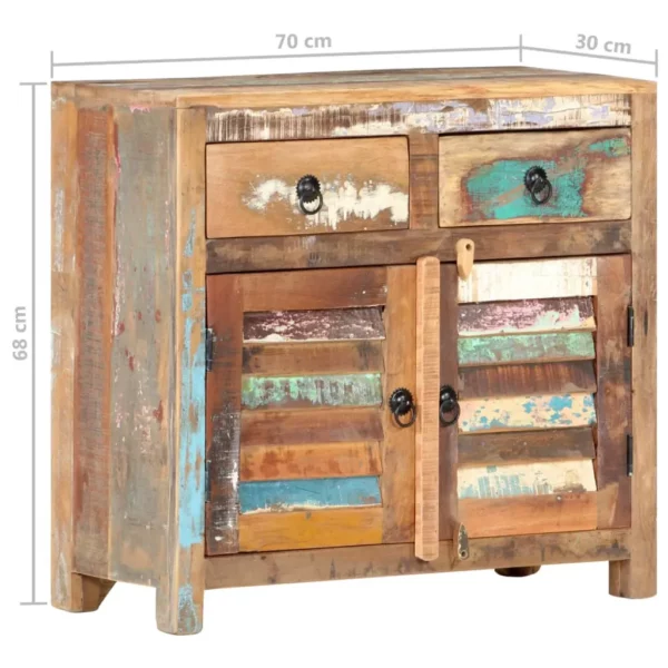 Sideboard 27.6"x11.8"x26.8" Solid Reclaimed Wood - Image 9