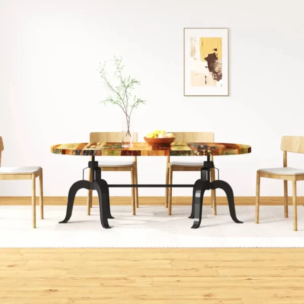 Dining Table Solid Reclaimed Wood and Steel 70.9" - Image 13