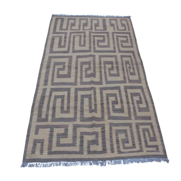 Modern Dark Grey Kilim Rug - Image 3
