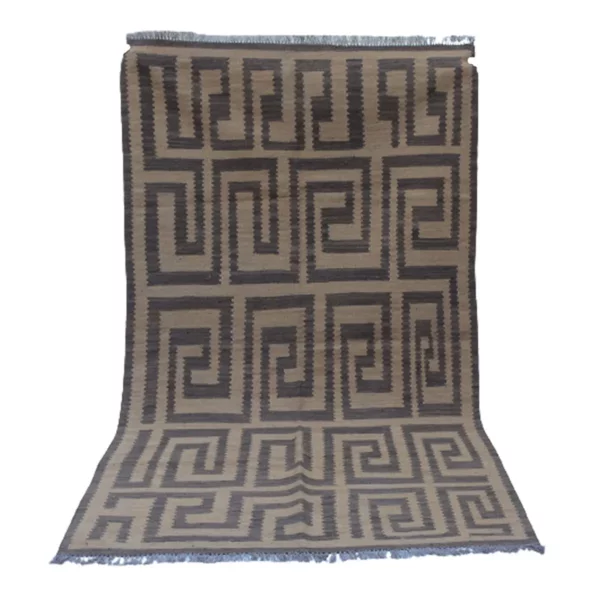 Modern Dark Grey Kilim Rug - Image 7