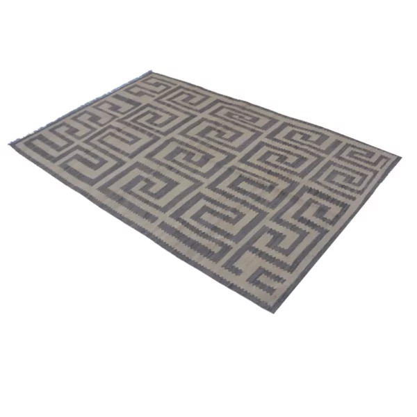 Modern Dark Grey Kilim Rug - Image 4