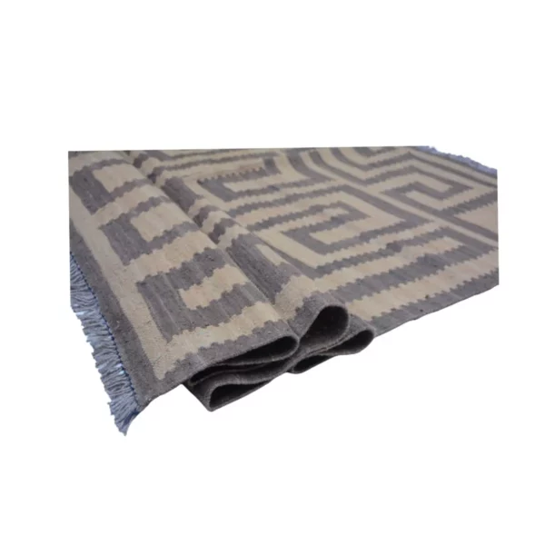 Modern Dark Grey Kilim Rug - Image 6