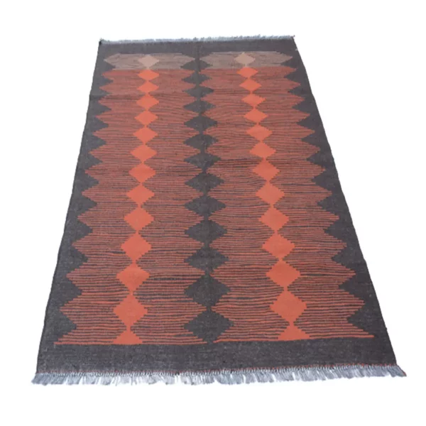 Modern Raspberry Glace Kilim Rug - Image 3
