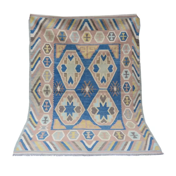 Modern Glaucous Kilim Rug - Image 6