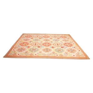 Vintage Handwoven Champagne Kilim Rug