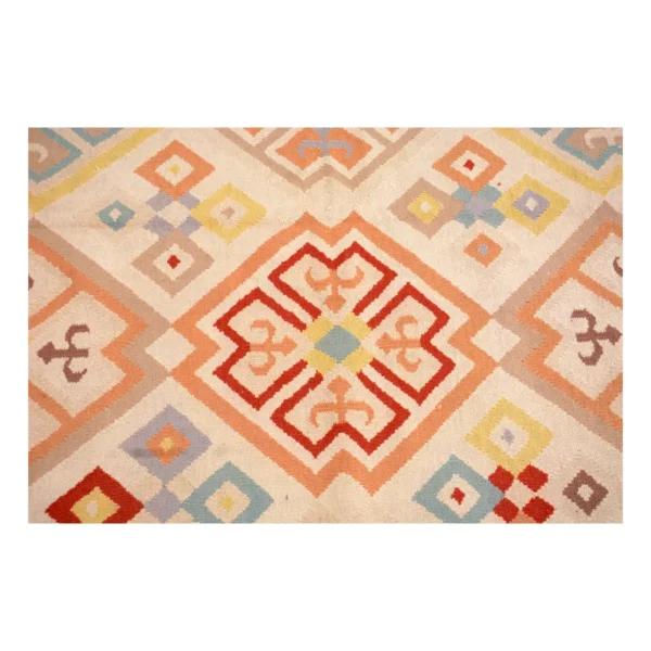 Vintage Handwoven Champagne Kilim Rug - Image 5