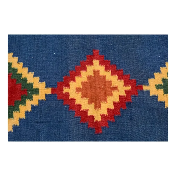 Tribal Handmade Blue Kilim Rug - Image 7
